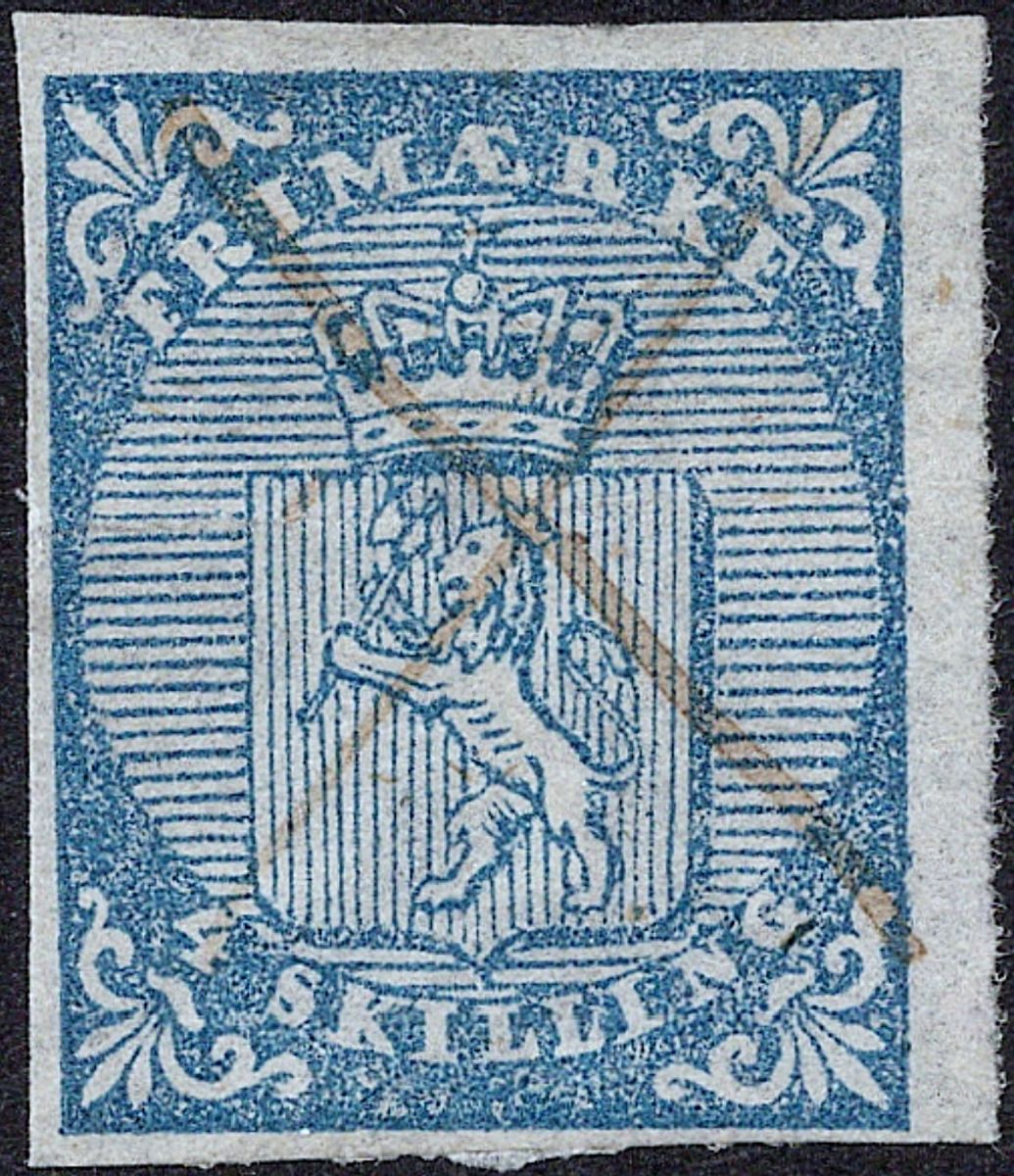 NK 1, 4 skilling 1855, blekkryss