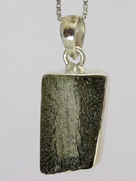 Hovedbilde Moldavitt fra Chlum, Tsjekkia, sølvanheng, 3,41 gram