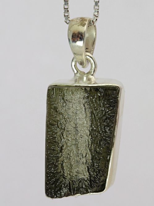 Hovedbilde Moldavitt fra Chlum, Tsjekkia, sølvanheng, 3,41 gram