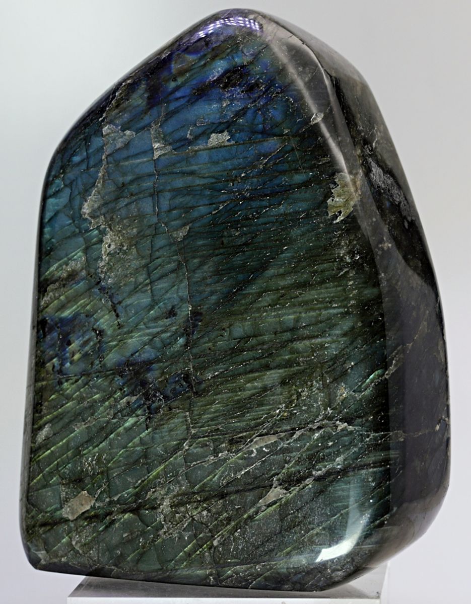 Labradoritt/spektrolitt, helslipt (labradorite, spectrolite)